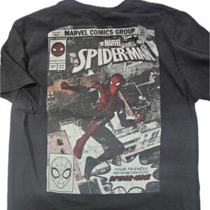 Marvel Comic Group Spider-Man T-Shirt Size Large Black Short Sleeve Crew Tee NEW
